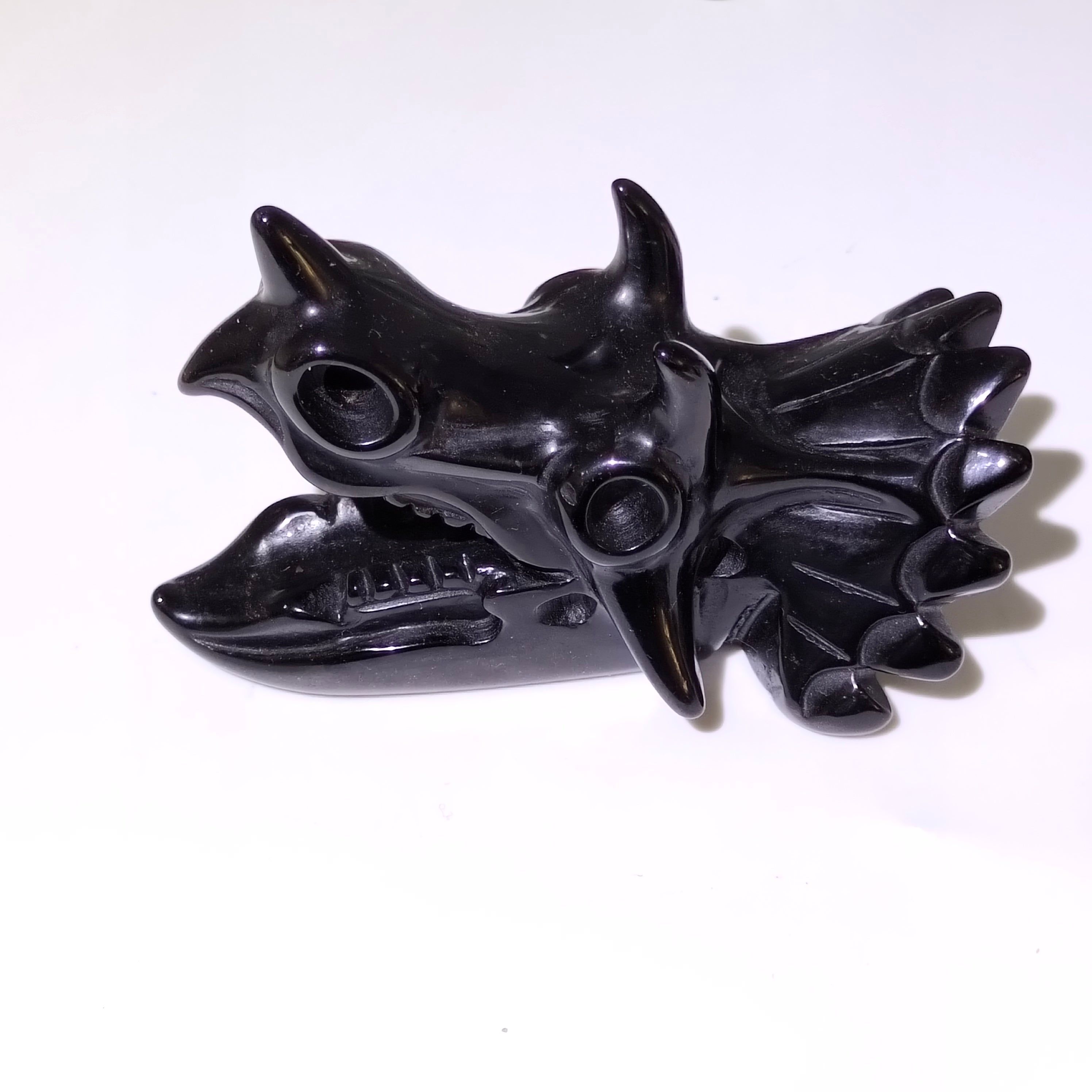 Obsidian Triceratops skull