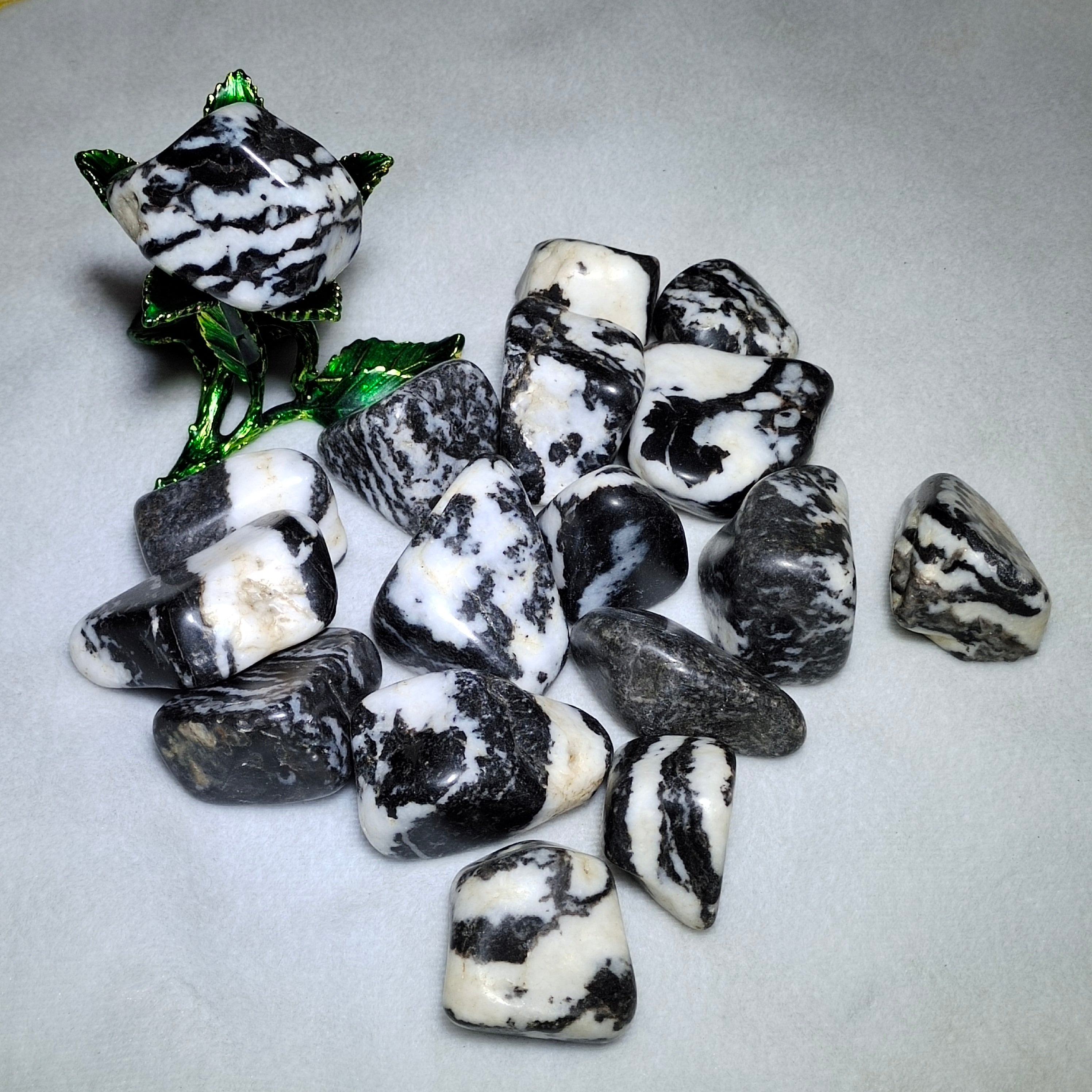 Black zebra stone  tumbles