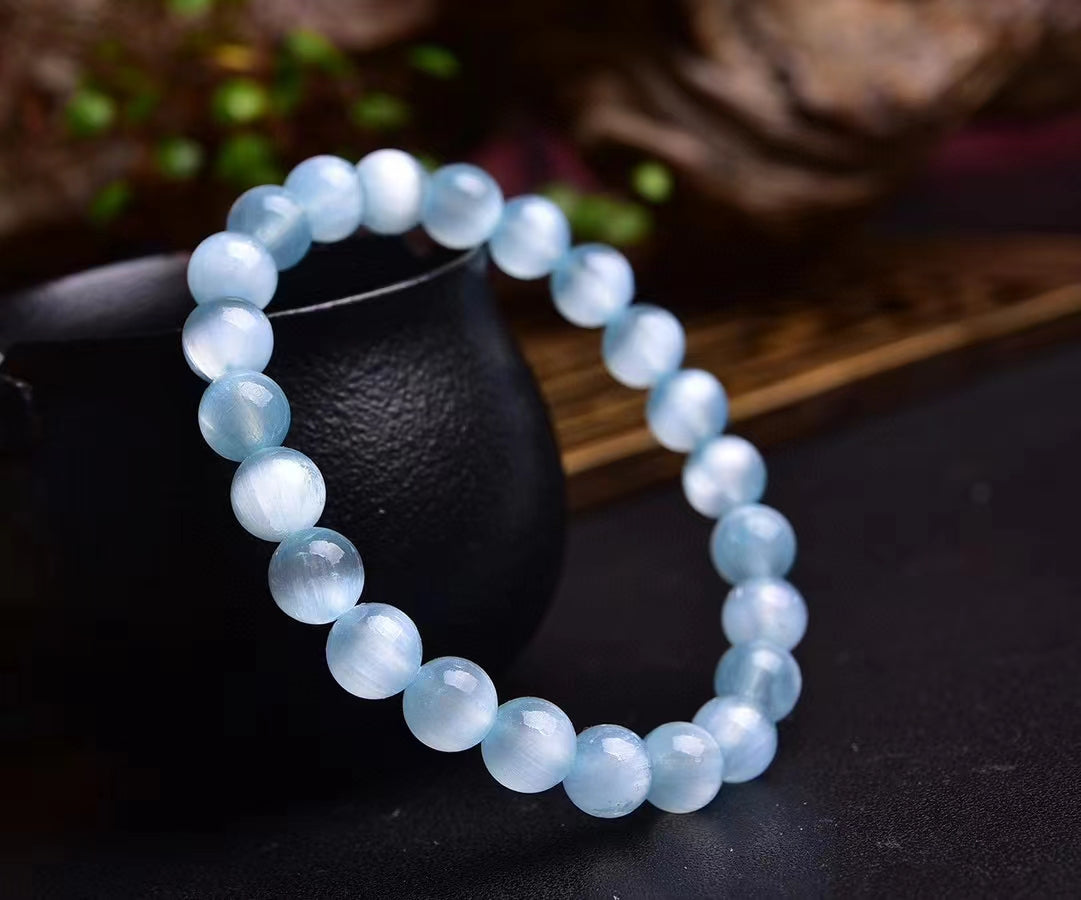 aura selenite 8mm bracelet