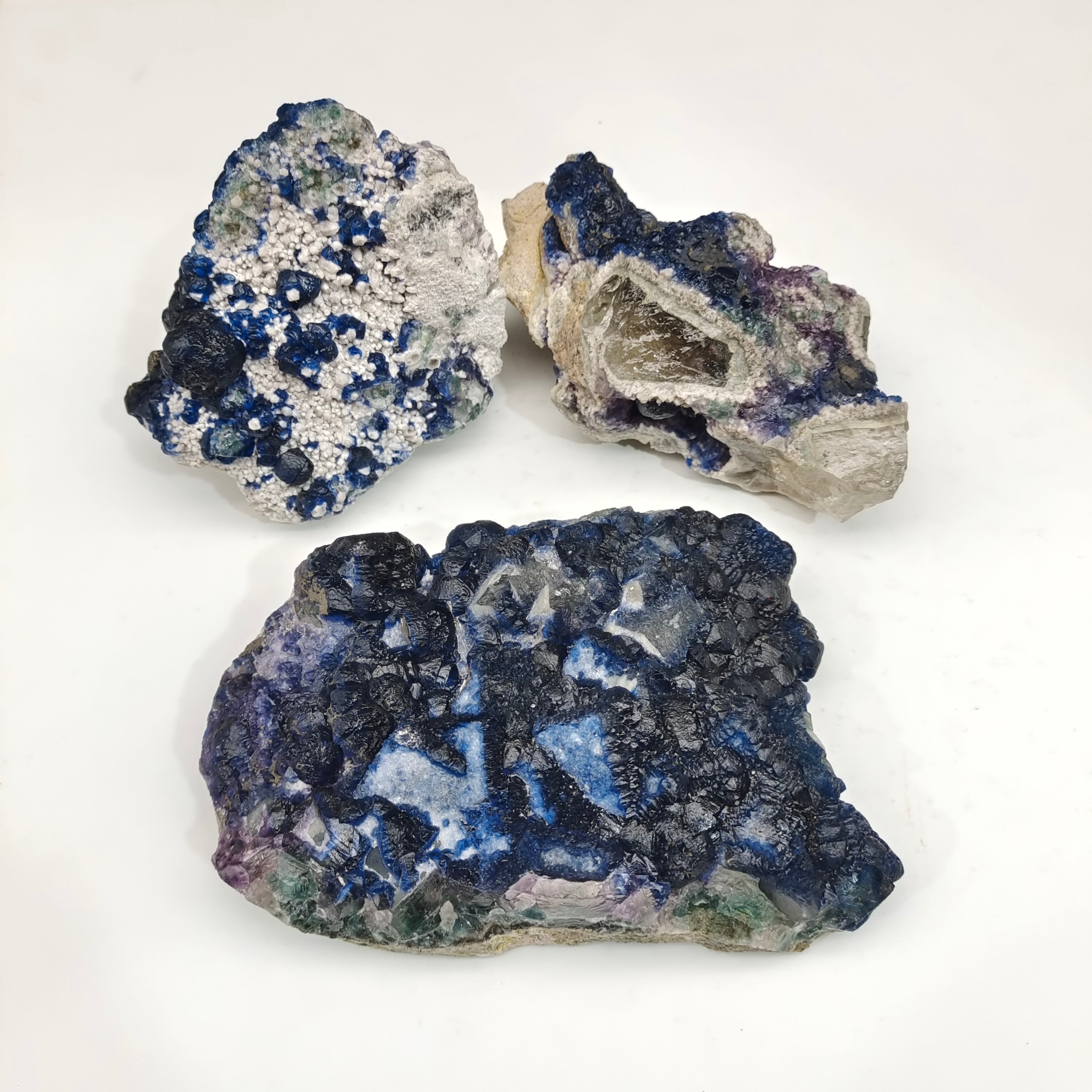 Granular blue fluorite specimen