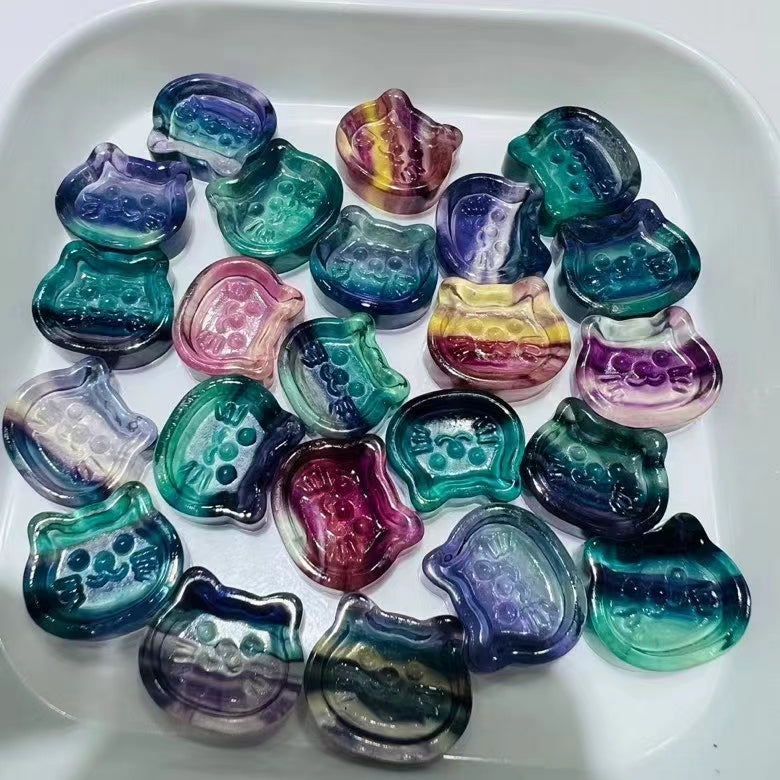 Mini fluorite bowl of various materials