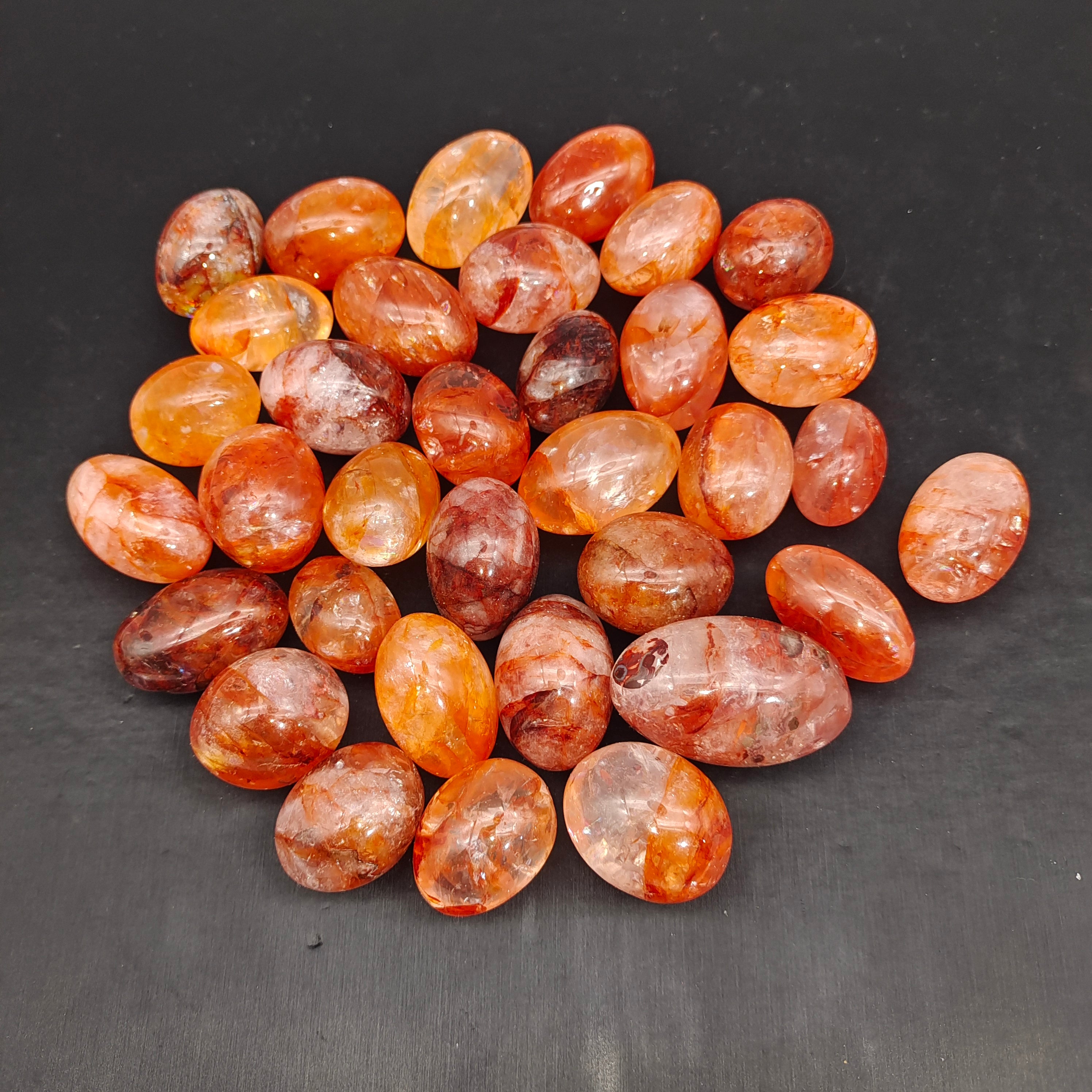 Fire quartz tumbles