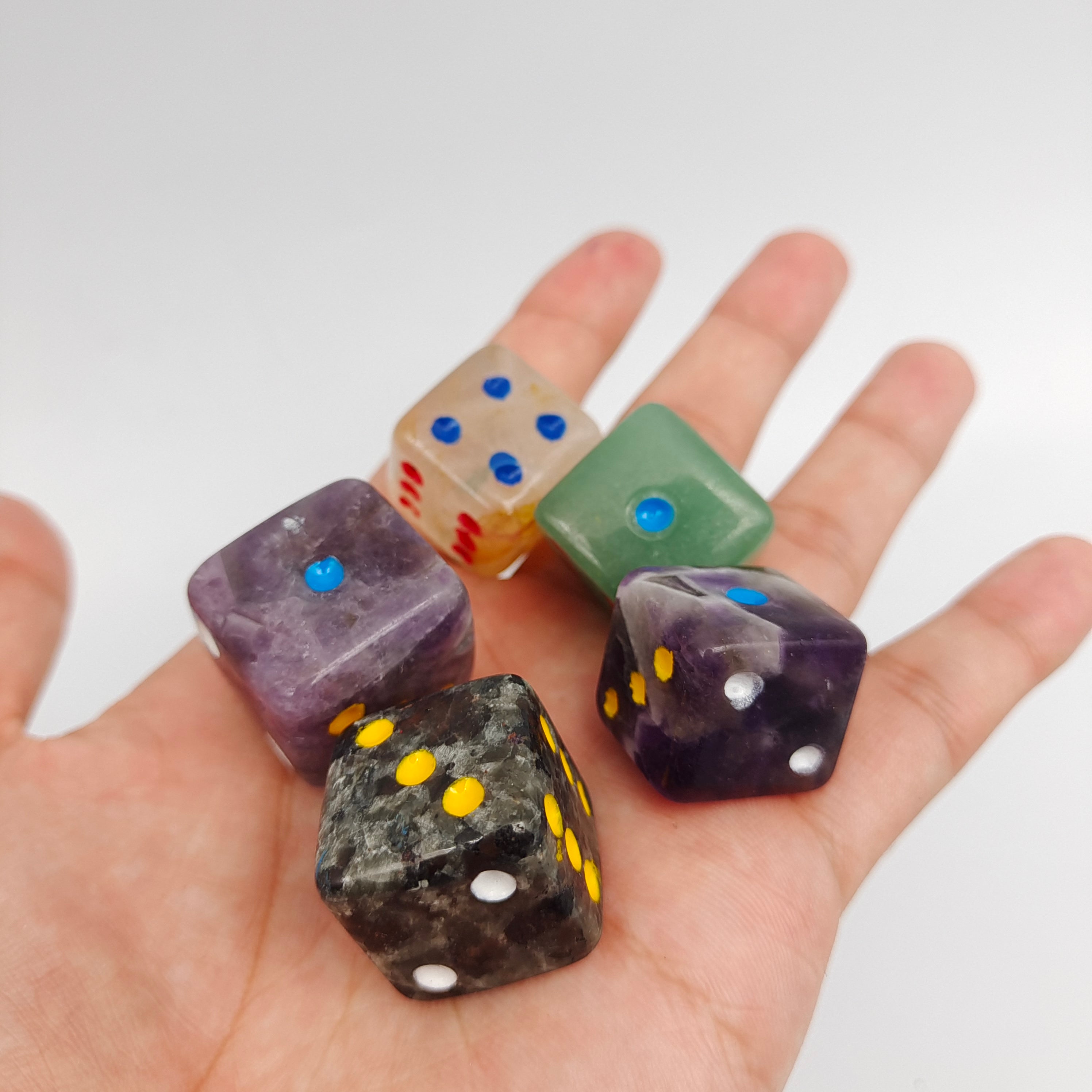 Dice of various materials