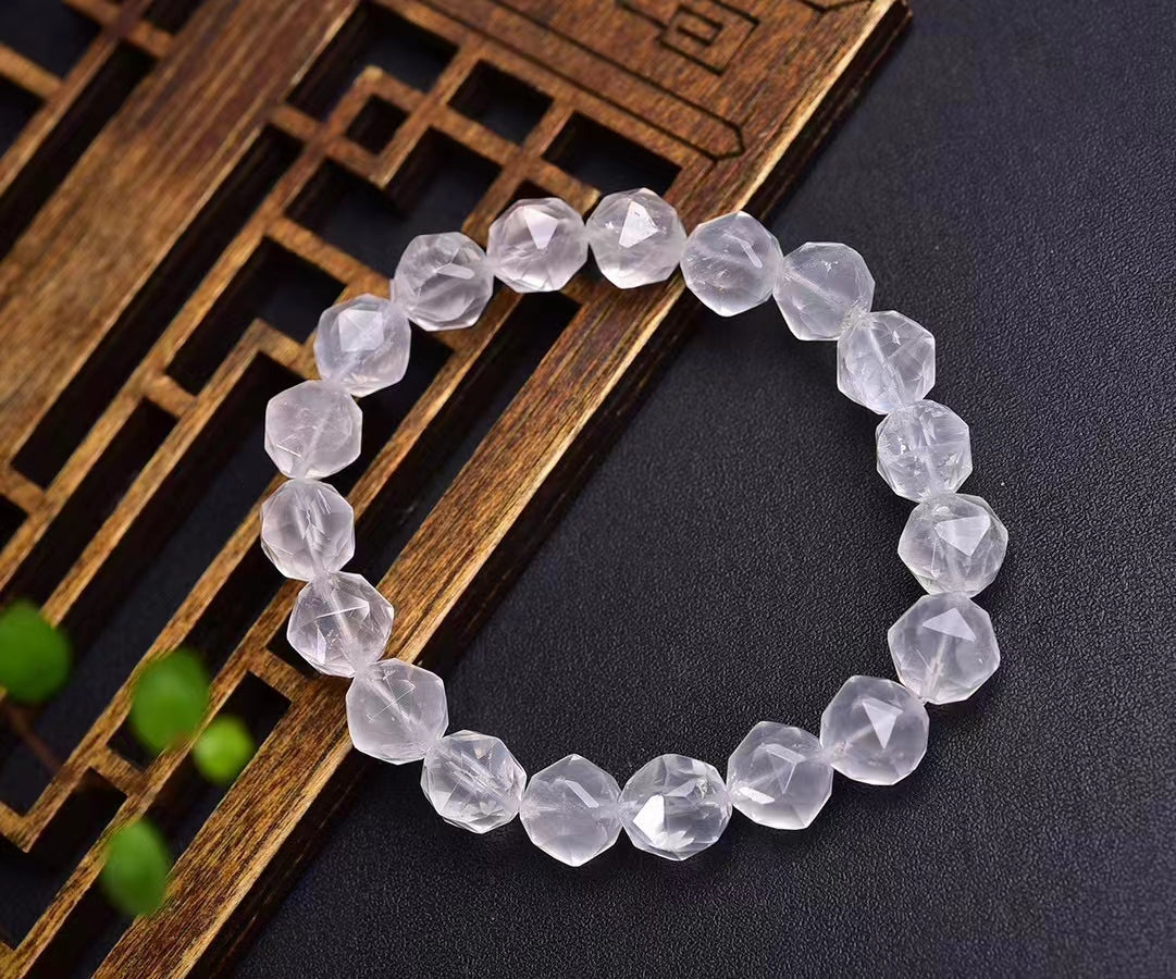 clear quartz faceted bracelet