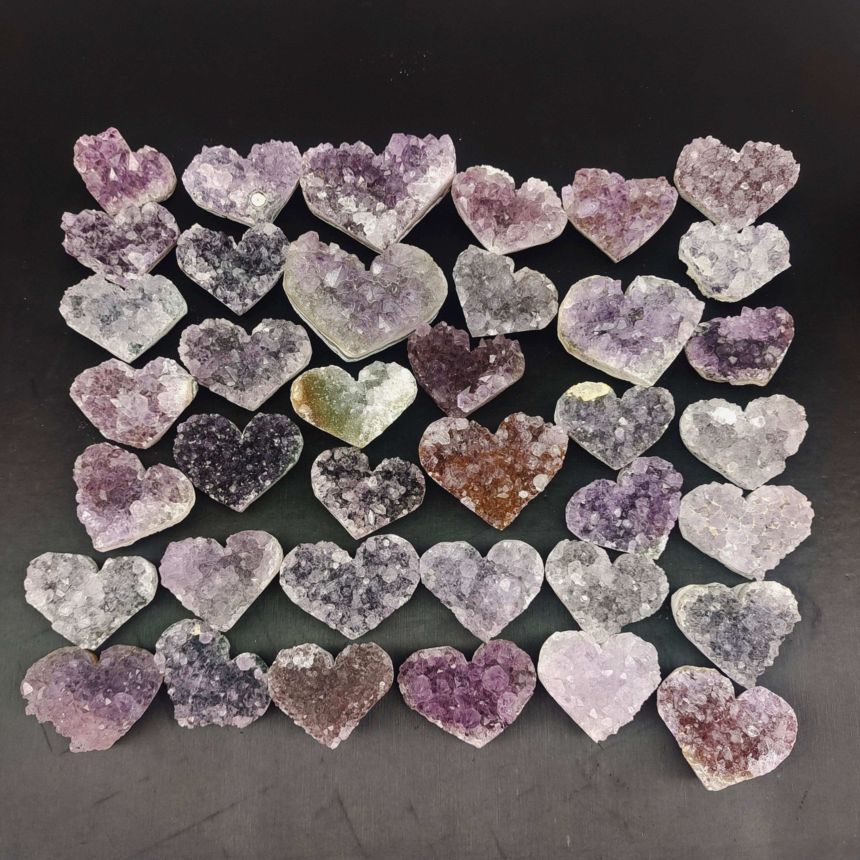 Amethyst cluster heart