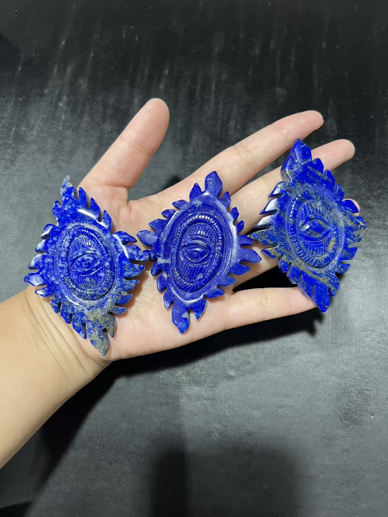 Various types of lapis lazuli eyes