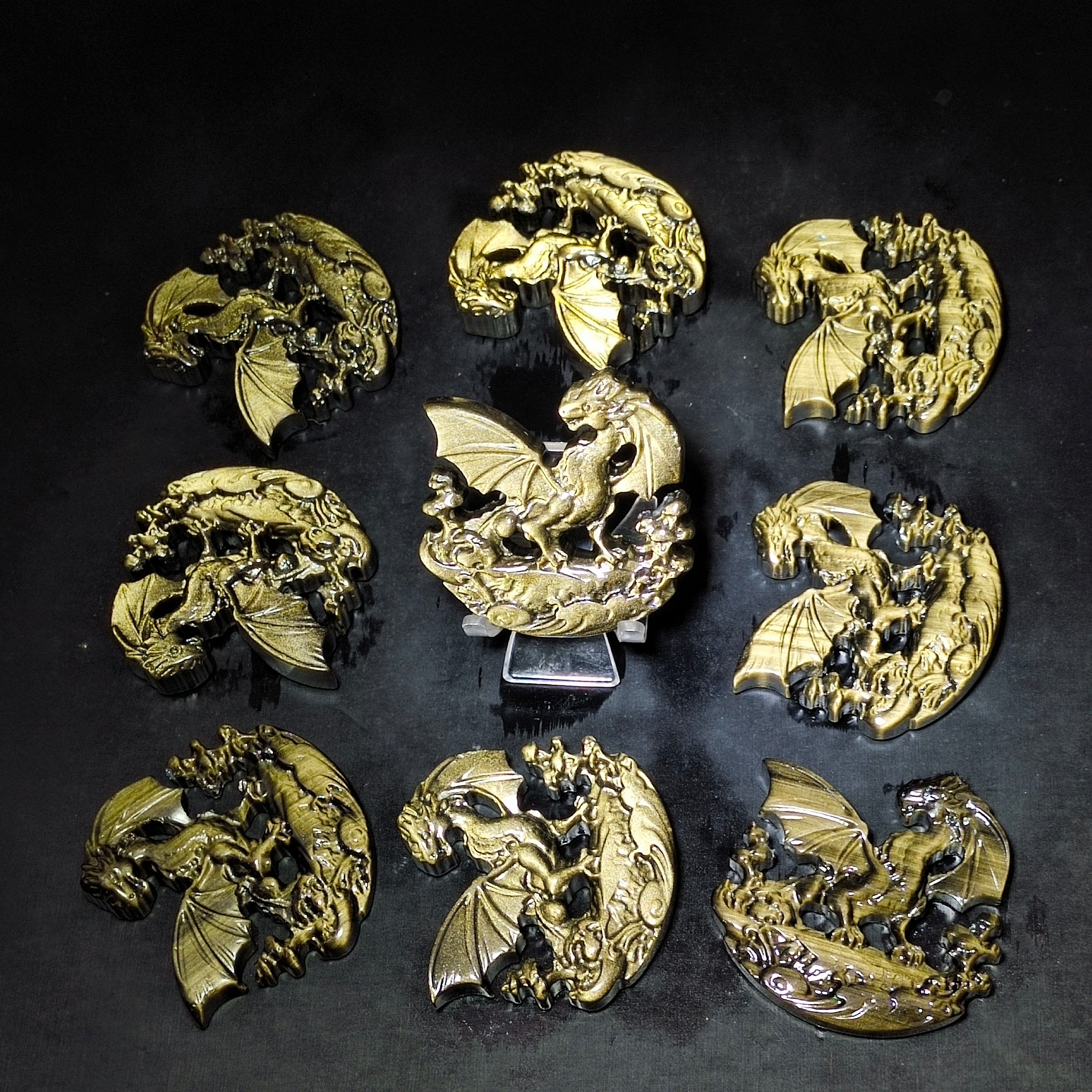 Golden obsidian dragon