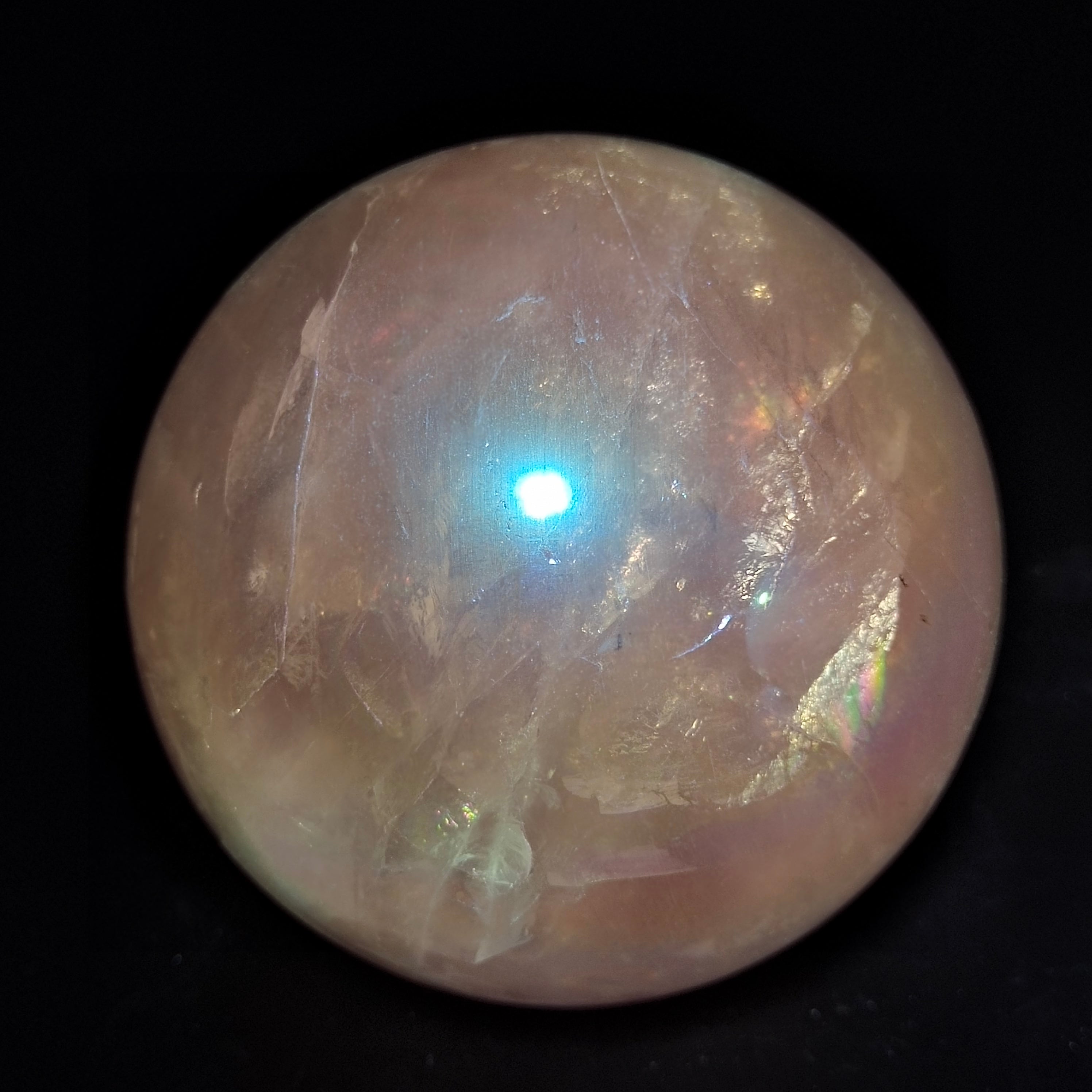 Aura rose quartz sphere