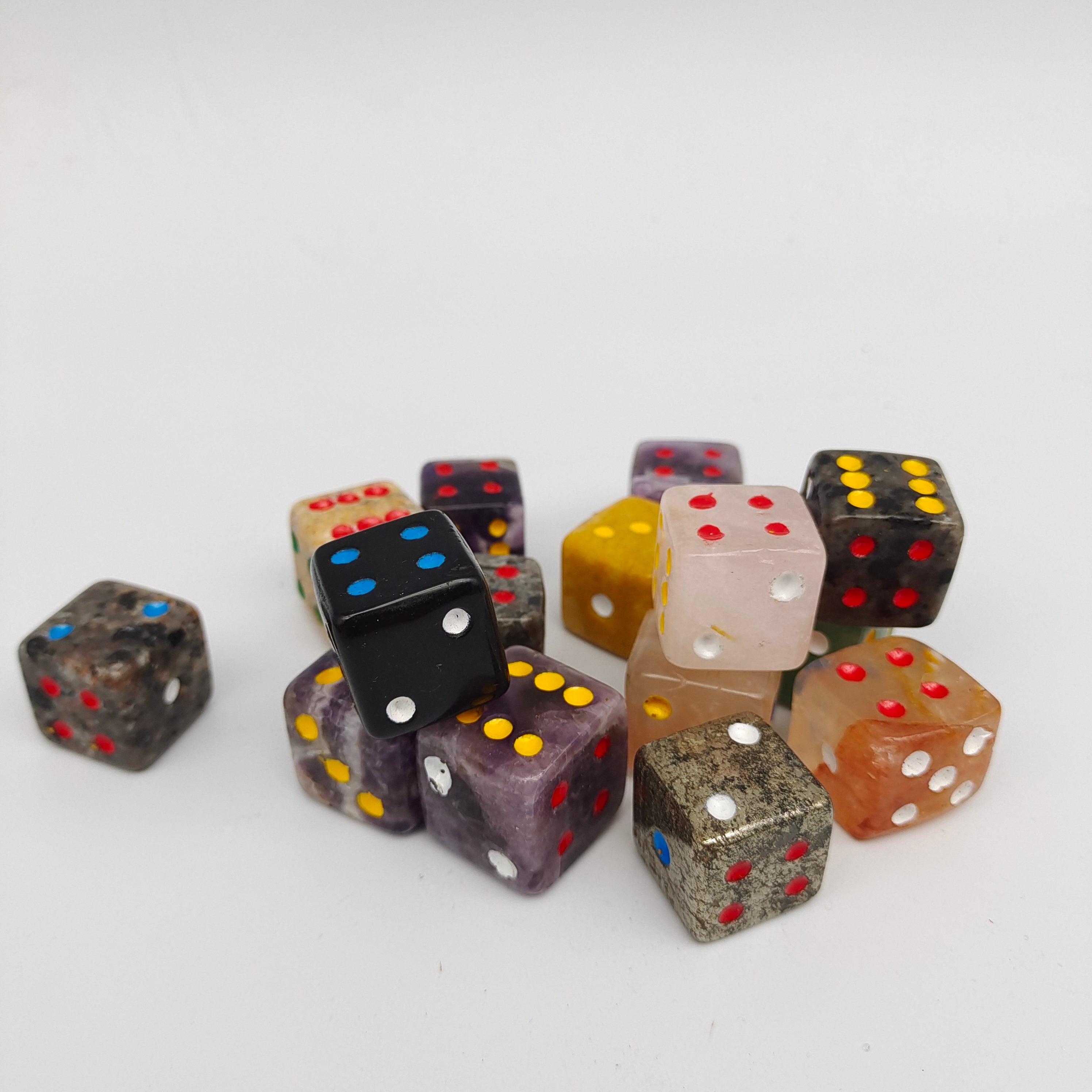 Dice of various materials