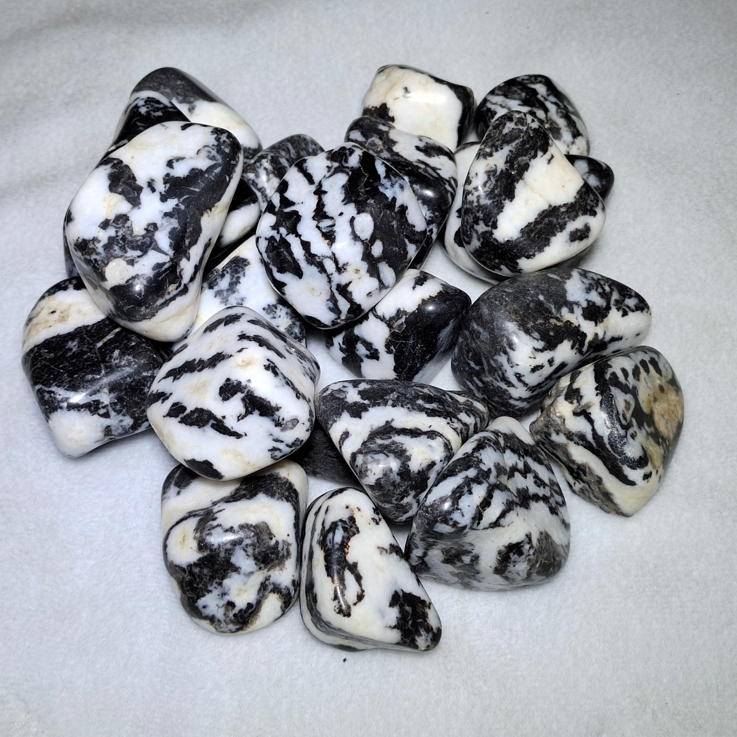 Black zebra stone  tumbles