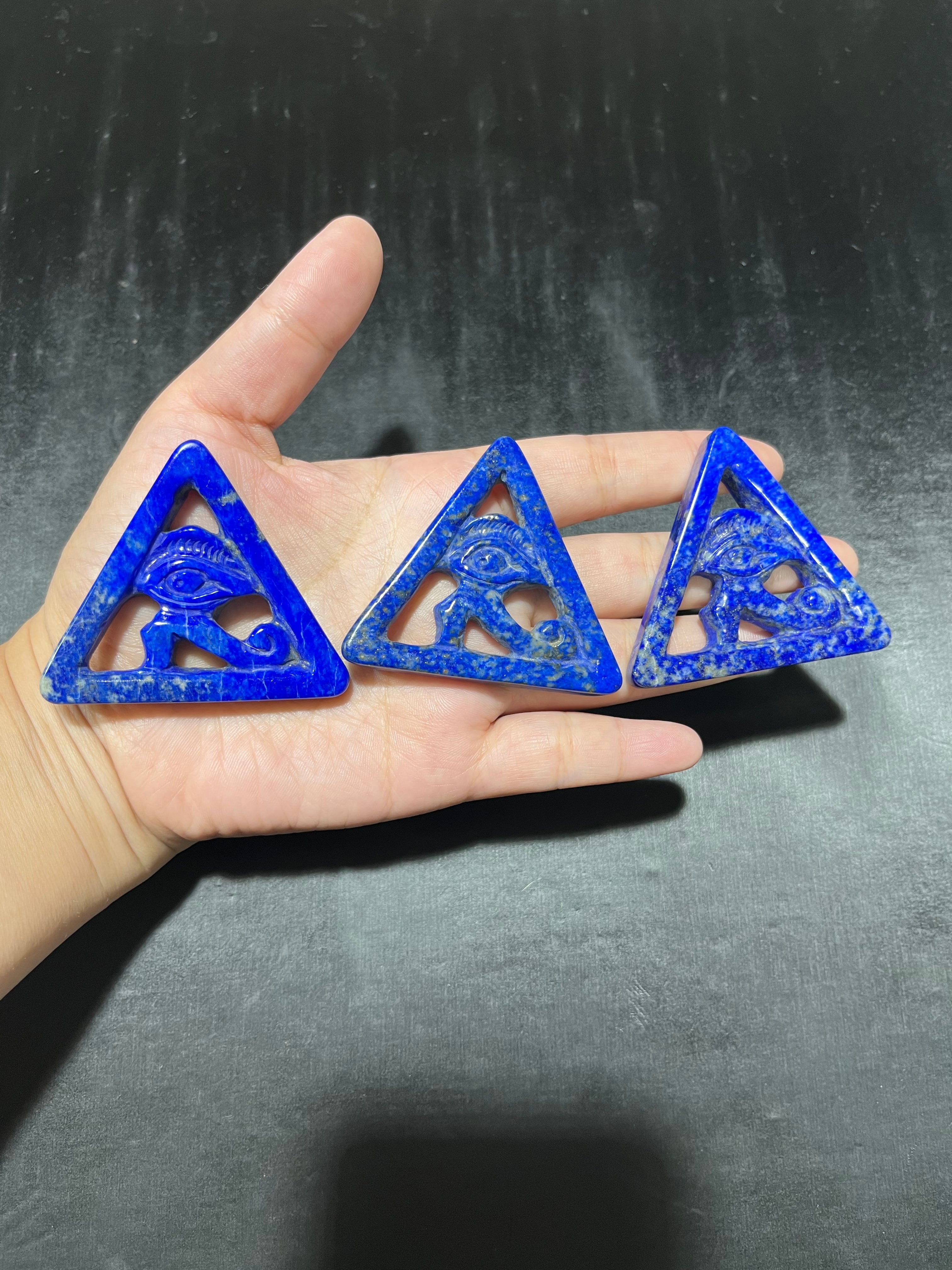 Various types of lapis lazuli eyes