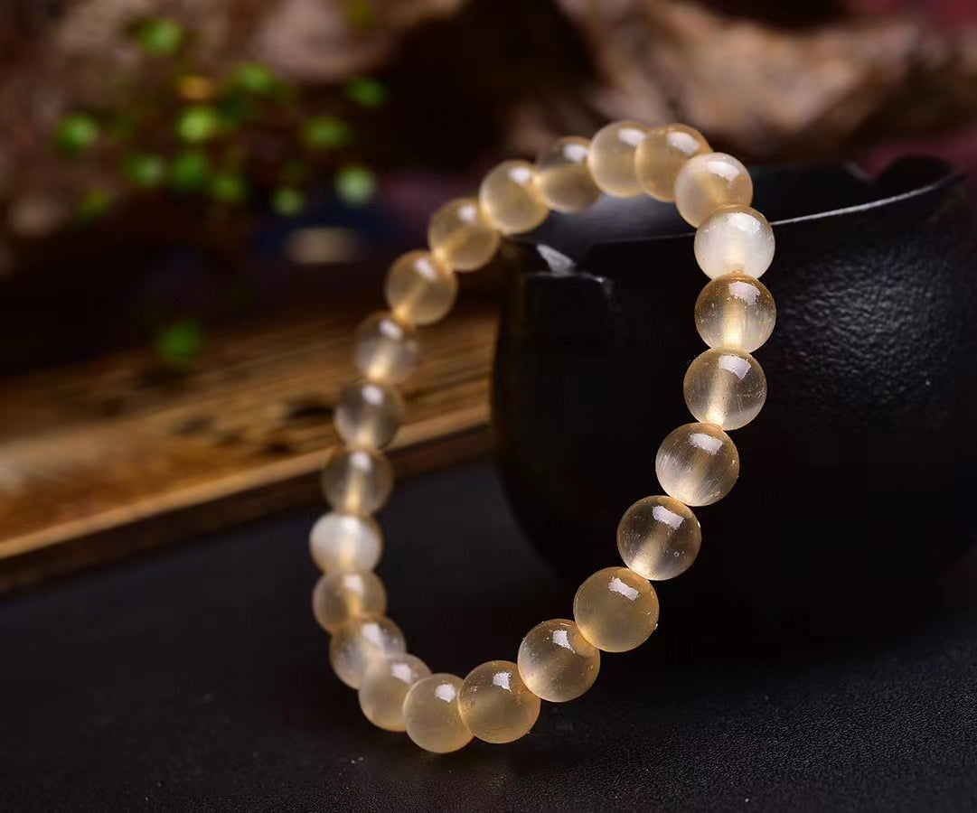 aura selenite 8mm bracelet