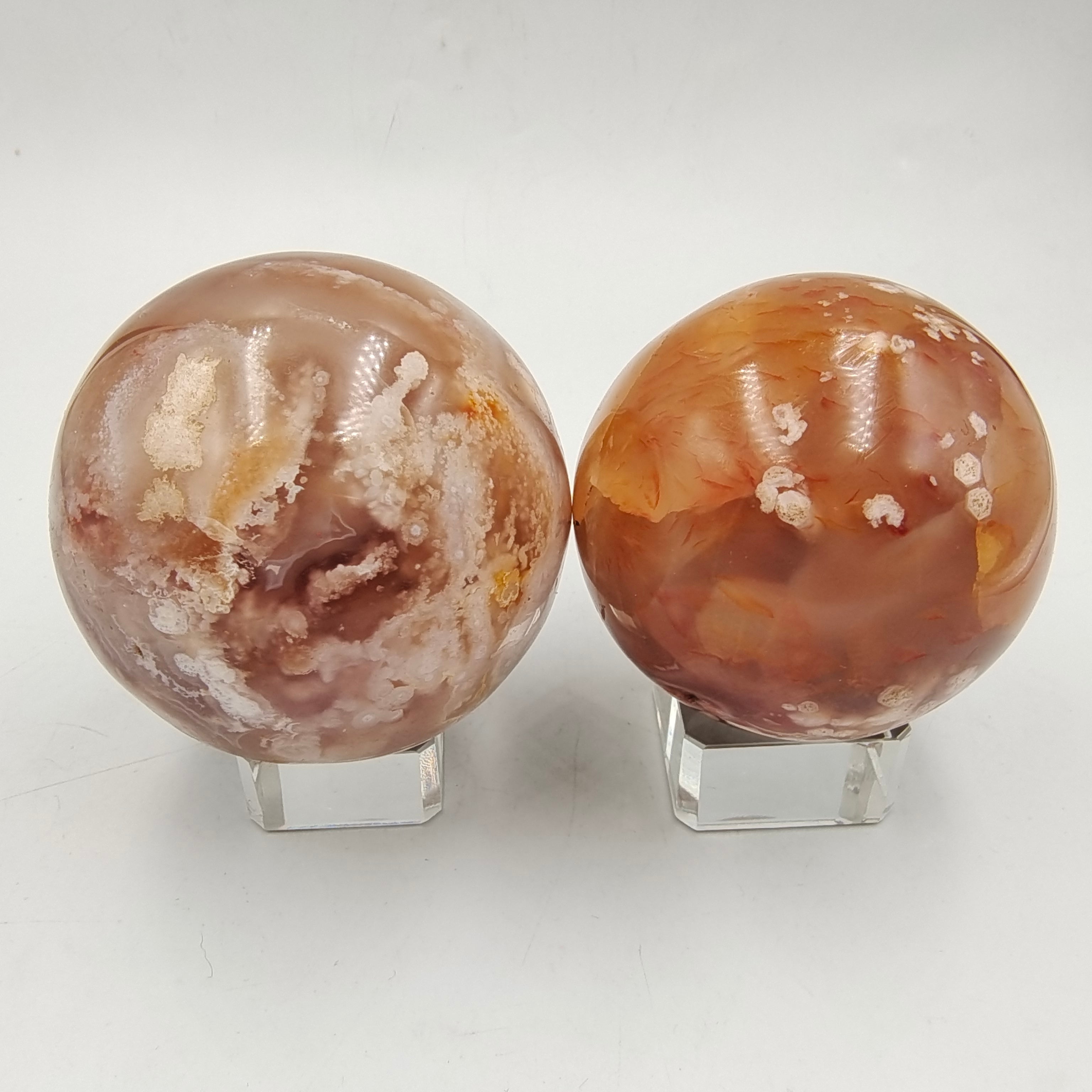 Flower agate sphere