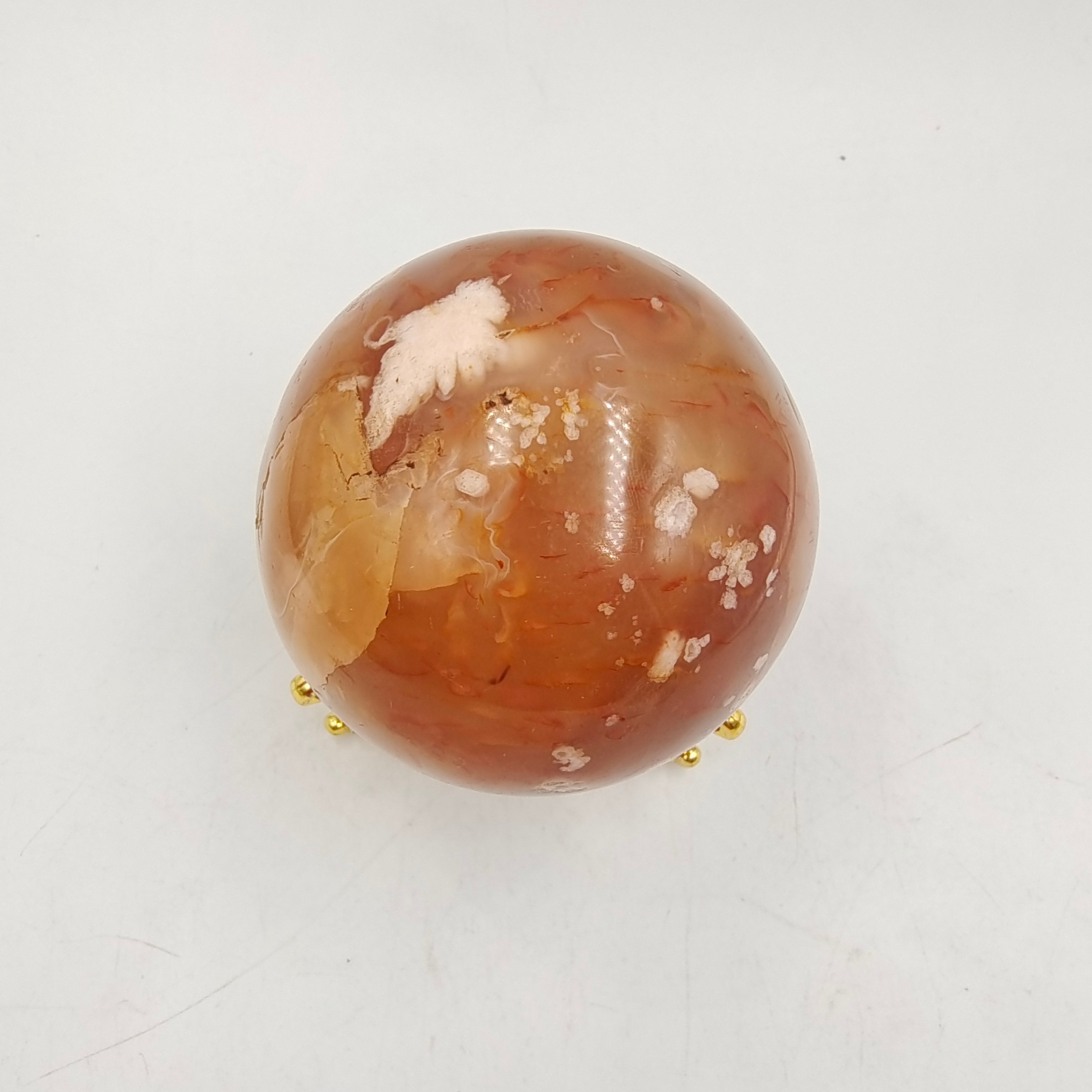 Flower agate sphere