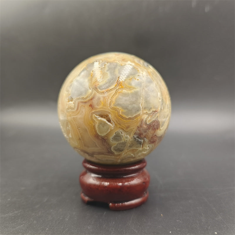 Crazy lace agate sphere