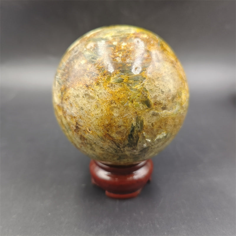 Green tourmaline and mica symbiosis sphere