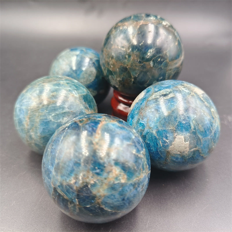 Blue apatite sphere