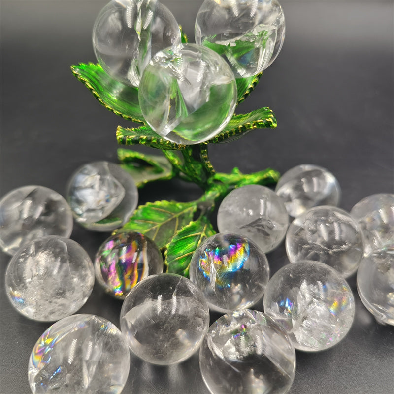 Clear quartz  Rainbow sphere