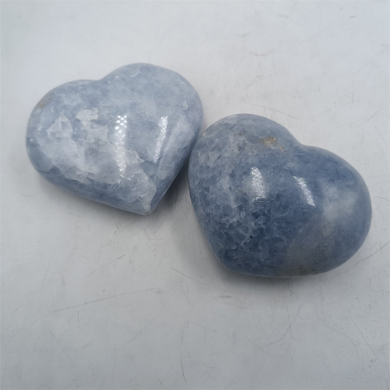 Blue calcite heart